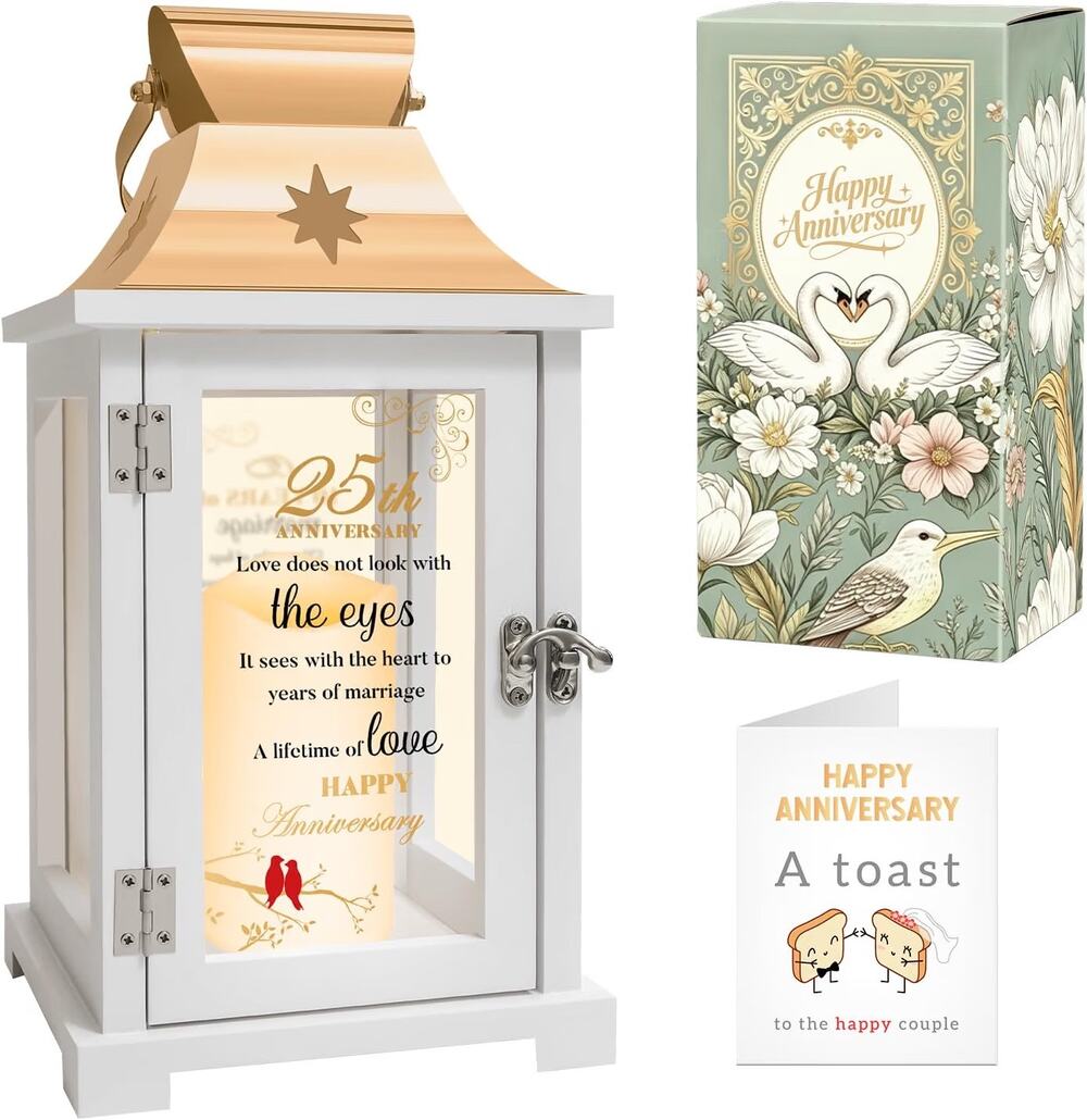 Best 25th Anniversary Wedding Gifts for Couple, Wife, Husband, Parent, 25th Wed